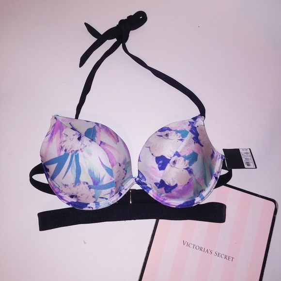 Bikini Top Victoria's Secret Push-up Nero Taglie 32-38 A-B-C-D Tankini - Foto 3